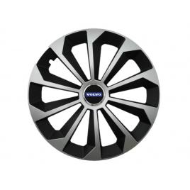 Set 4 capace roti fame gri-negru cu inel r15, pentru gama auto volvo