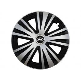 Set 4 capace roti glory gri-negru r14, pentru gama auto hyundai