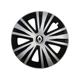 Set 4 capace roti glory gri-negru r14, pentru gama auto renault