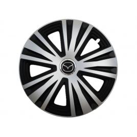 Set 4 capace roti glory gri-negru r15, pentru gama auto mazda