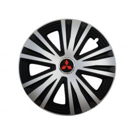 Set 4 capace roti glory gri-negru r15, pentru gama auto mitsubishi