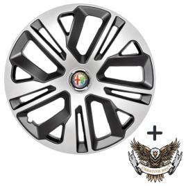 Set 4 capace roti raven gri-negru r16, pentru gama auto alfa romeo