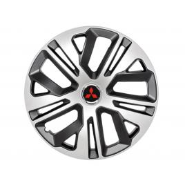 Set 4 capace roti raven gri-negru r16, pentru gama auto mitsubisi