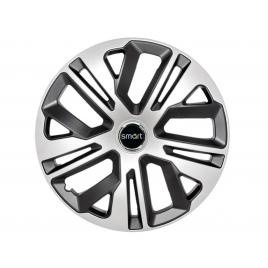 Set 4 capace roti raven gri-negru r16, pentru gama auto smart
