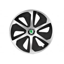 Set 4 capace roti roco gri-negru r16 pentru gama auto skoda