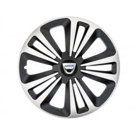 Set 4 capace roti terra gri-negru r15, pentru gama auto dacia