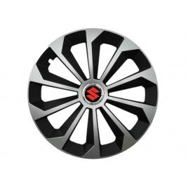 Set 4 capace roti fame gri-negru cu inel r14, pentru gama auto suzuki