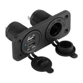 Mufa montaj auto incarcare 2xusb 3.1a+brichet