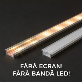Profil din aluminiu pt. benzi led 2000x23x8mm