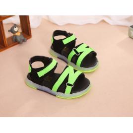 Sandale negre cu insertii verde neon (marime disponibila: marimea 30)