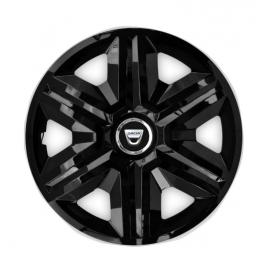 Set 4 capace roti hubcaps fast black r16 pentru gama auto dacia