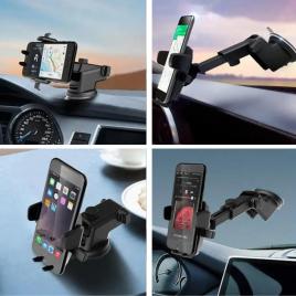 Suport auto pentru telefon b443, rotire 360, telescopic, antisoc