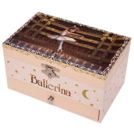 Cutie muzicala dreptunghiulara cu sertar ballerina