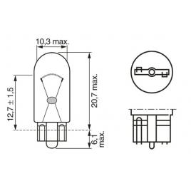 Set 2 becuri 12v w3w 3w pure light (blister) bosch
