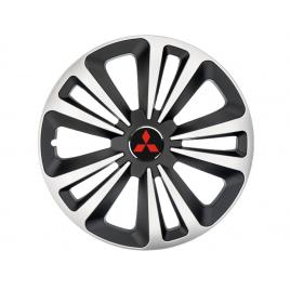 Set 4 capace roti terra gri-negru r14, pentru gama auto mitsubishi