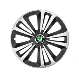 Set 4 capace roti terra gri-negru r14, pentru gama auto skoda