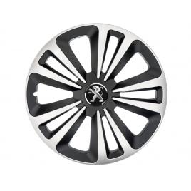 Set 4 capace roti terra gri-negru r16, pentru gama auto peugeot