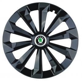 Set 4 capace roti fame negru r15 pentru gama auto skoda