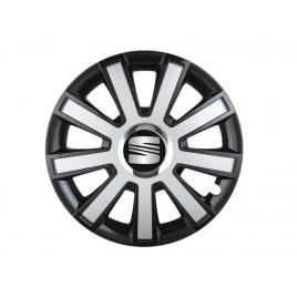 Set 4 capace roti flash gri-negru r14 pentru gama auto seat