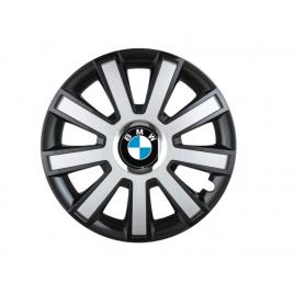 Set 4 capace roti flash gri-negru r16 pentru gama auto bmw