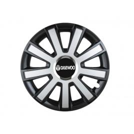 Set 4 capace roti flash gri-negru r16 pentru gama auto daewoo