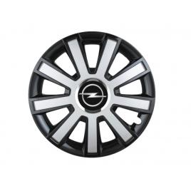 Set 4 capace roti flash gri-negru r16 pentru gama auto opel