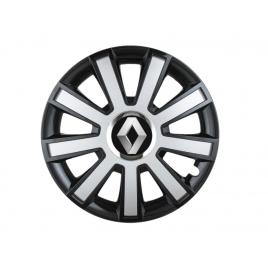 Set 4 capace roti flash gri-negru r16 pentru gama auto renault