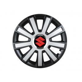 Set 4 capace roti flash gri-negru r16 pentru gama auto suzuki
