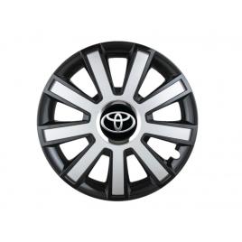 Set 4 capace roti flash gri-negru r16 pentru gama auto toyota