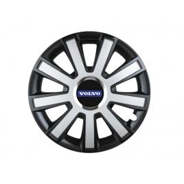 Set 4 capace roti flash gri-negru r16 pentru gama auto volvo