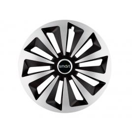 Set 4 capace roti fox gri-negru r14 pentru gama auto smart