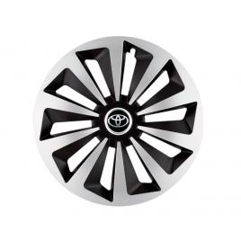 Set 4 capace roti fox gri-negru r14 pentru gama auto toyota