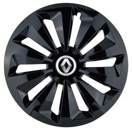 Set 4 capace roti fox negru r15 pentru gama auto renault
