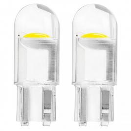 Set becuri auto t10 w5w cob hpc 12v alb transparent amio-02645