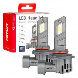 Set becuri auto seria x5 winger hb3 6000k canbus amio-03948