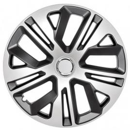 Set capace roti model raven gri-negru cu inel cromat - 14 inch