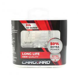 Set de 2 becuri halogen h4, 55w, +50% intensitate - long life - carguard