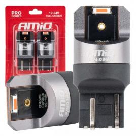 Becuri led full canbus pro w21/5w 2x1860 smd roșu 12v 24v