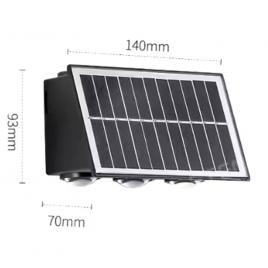Lampa led de perete cu panou solar, 6led, 6w, lumina galbena