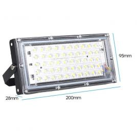 Proiector led smd pentru exterior, 50w, 12v, 6500k, cu clesti