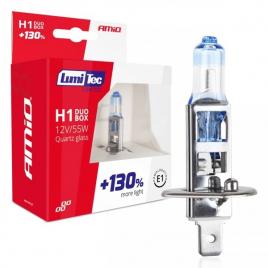 Set 2 becuri halogen h1 12v 55w lumitec limited +130% duo amio-01404
