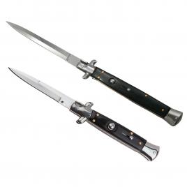 Set 2 briceaguri automate vanatoare ideallstore®, italian blade, stiletto, otel inoxidabil, negru
