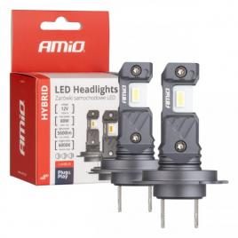 Set becuri auto seria hybrid h7 h18 6000k canbus 60w amio-04115