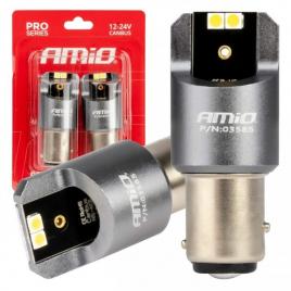 Set becuri auto pro seria bay15d p21/5w 4x3030 smd alb 12/24v amio-03585