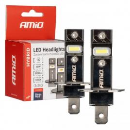 Set becuri cu led seria hibride h3 6000k canbus 60w amio-04113