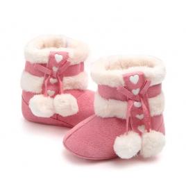 Cizmulite cu blanita si ciucurei - peach (marime disponibila: 9-12 luni