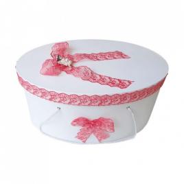 Cutie trusou botez dantela corai si ingeras, denikos® 385