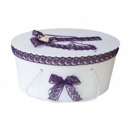 Cutie trusou botez dantela mov si ingeras, denikos® 388