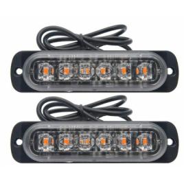 Set 2 x stroboscop 6 led lumini de avertizare auto