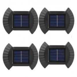 Set 4 lampi led solare cu lumina bidirectionala pentru garduri, scari exterioare, senzor de lumina calda